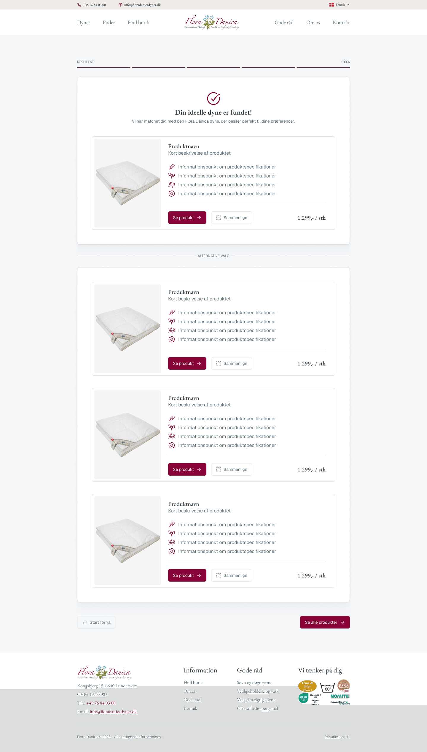 Recommended duvet result