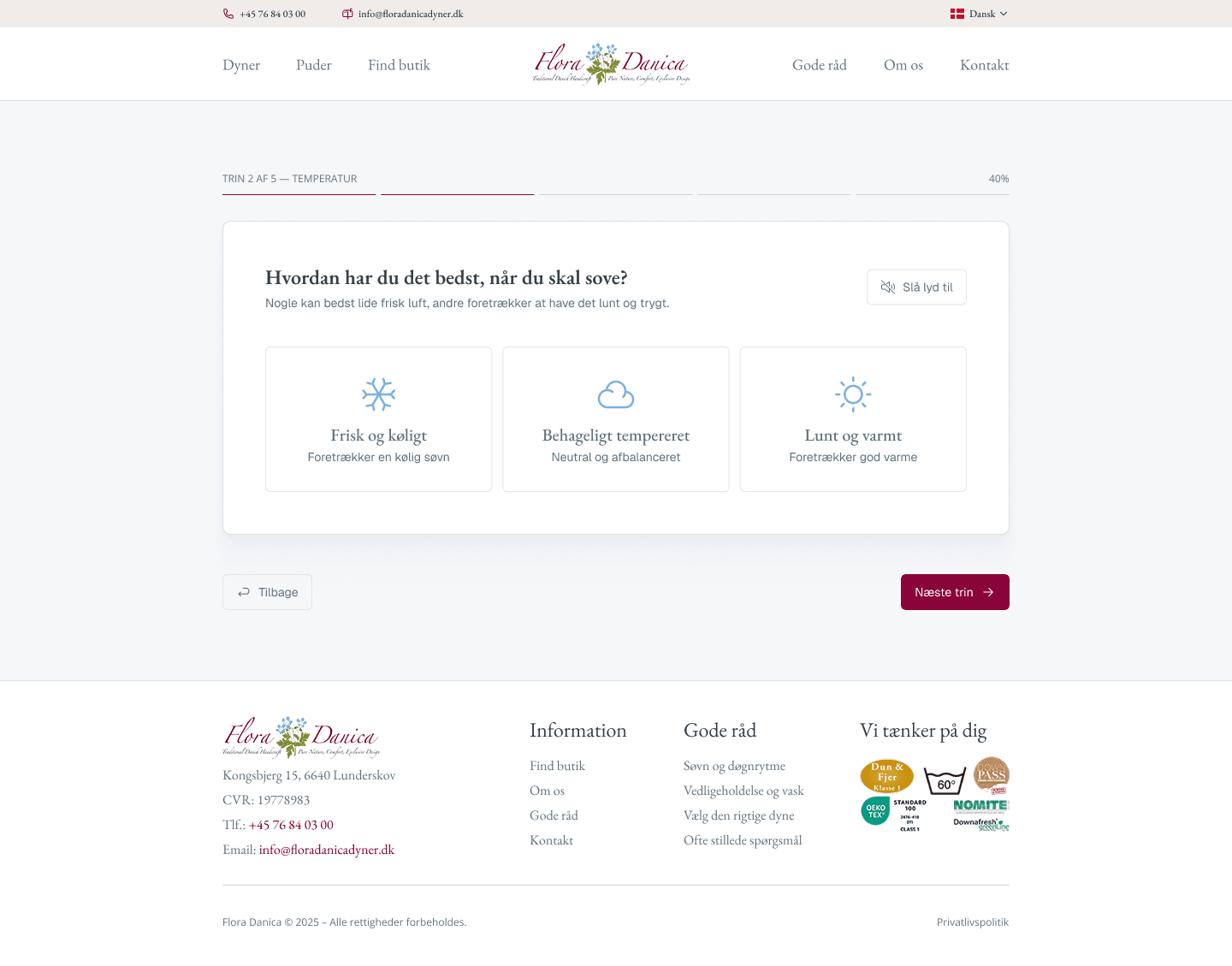 Temperature preference step
