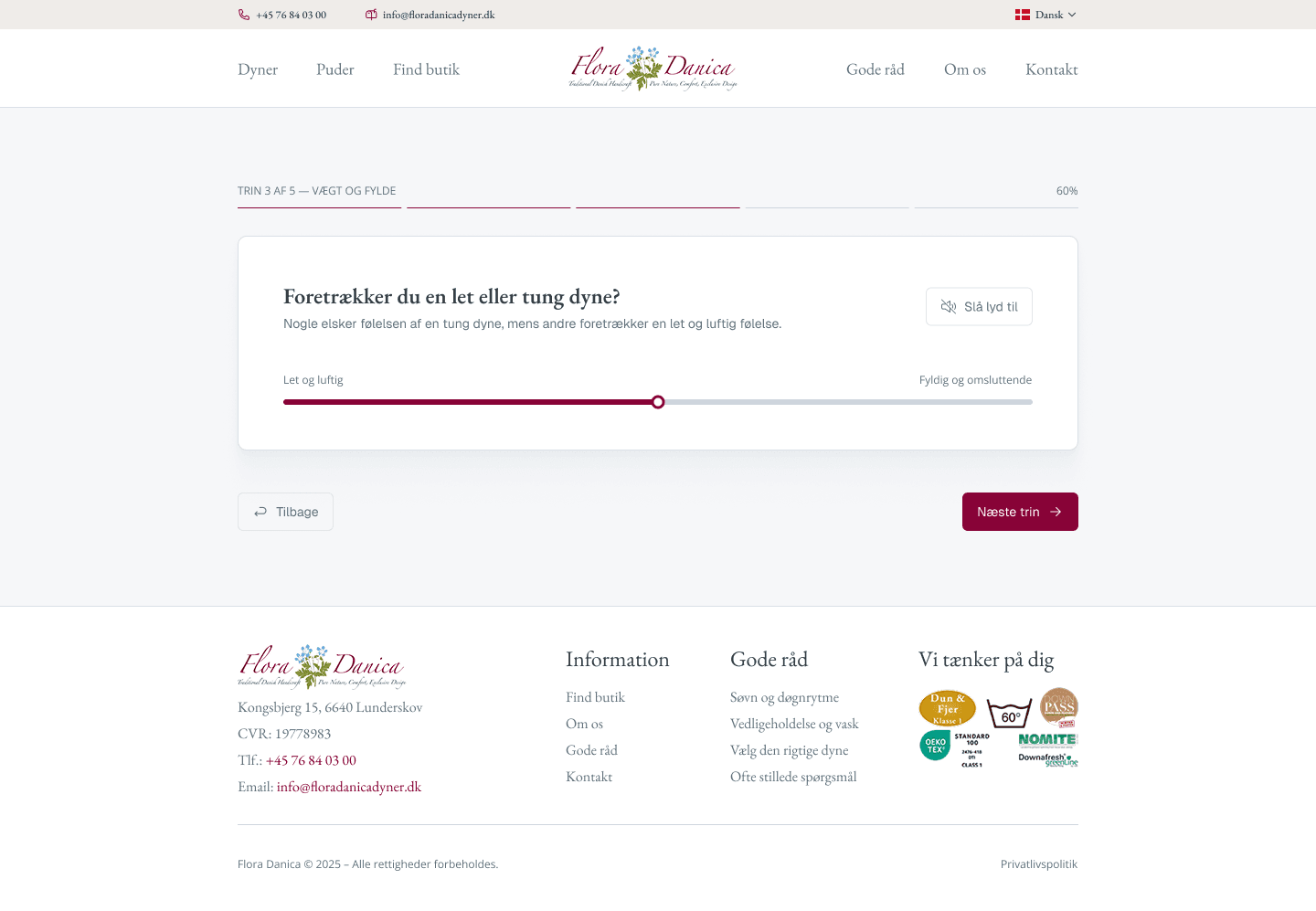 Weight and fill slider